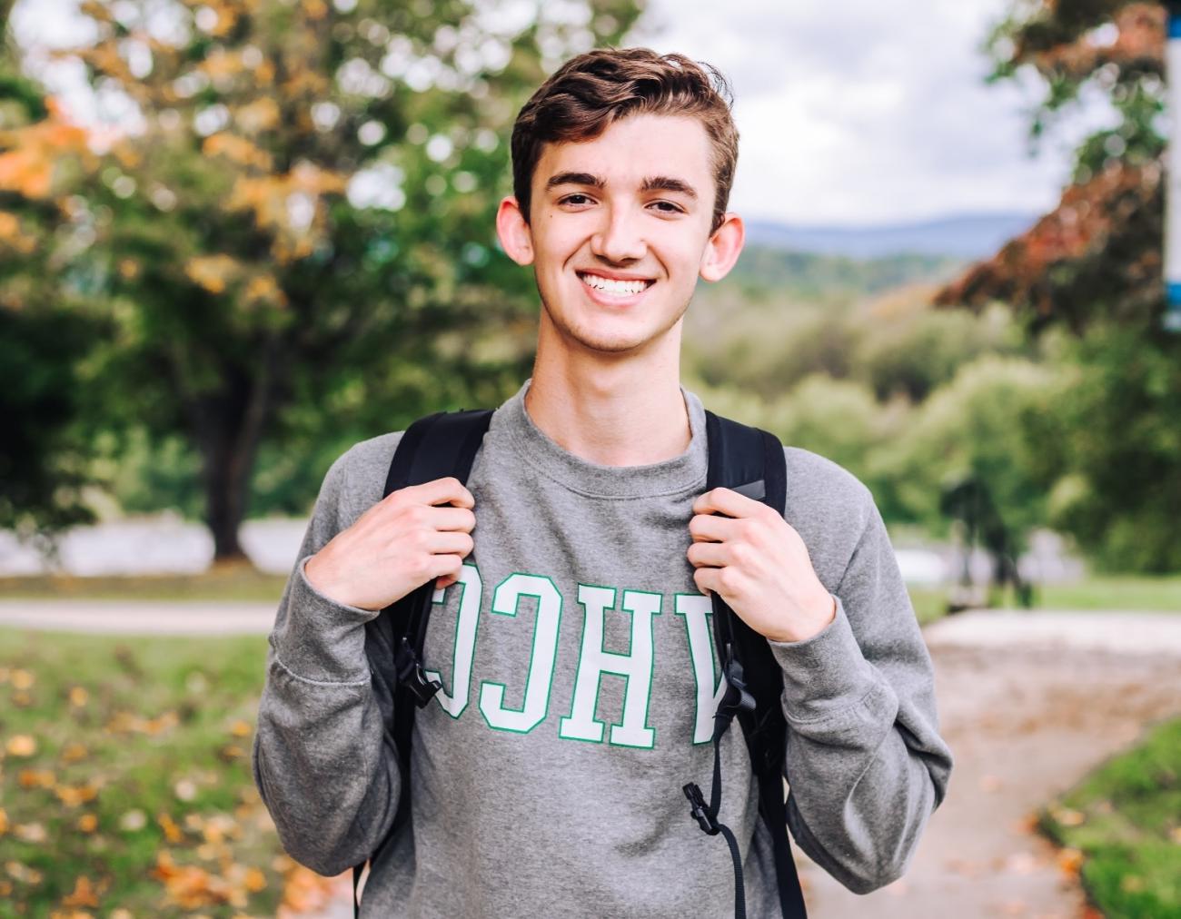 Student wearing backpack